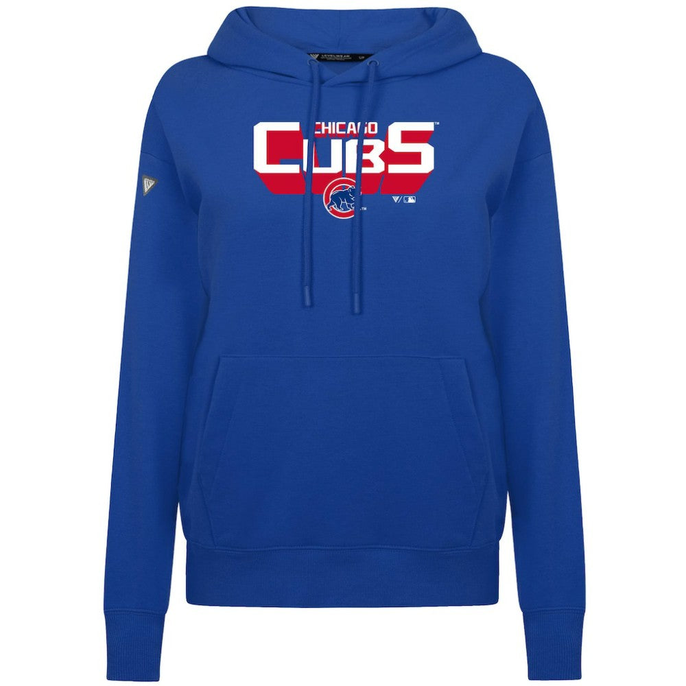 Chicago Cubs Levelwear Women's Adorn Retro 3D Pullover Hoodie - Royal Hoodies