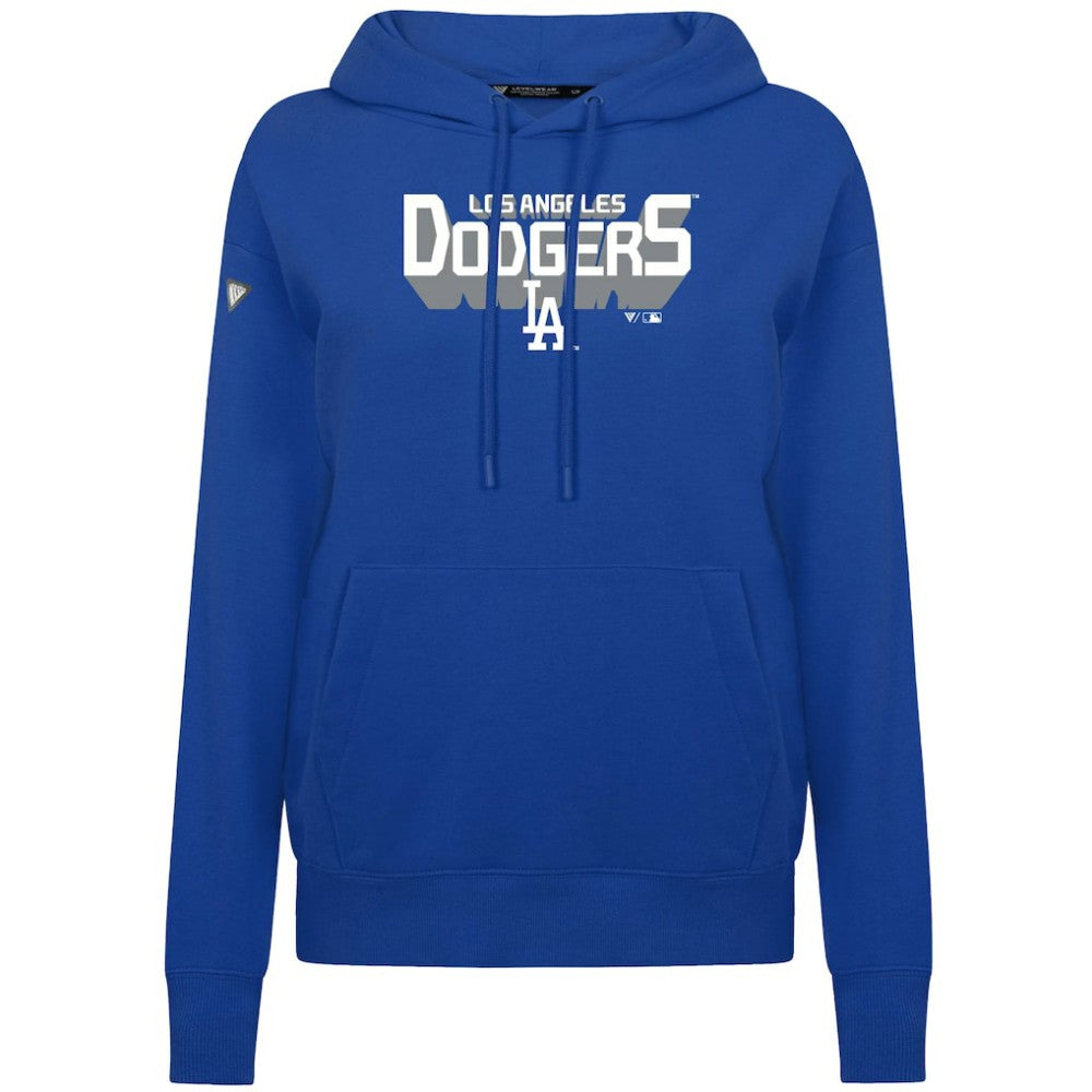 Los Angeles Dodgers Levelwear Women's Adorn Retro 3D Pullover Hoodie - Royal Hoodies