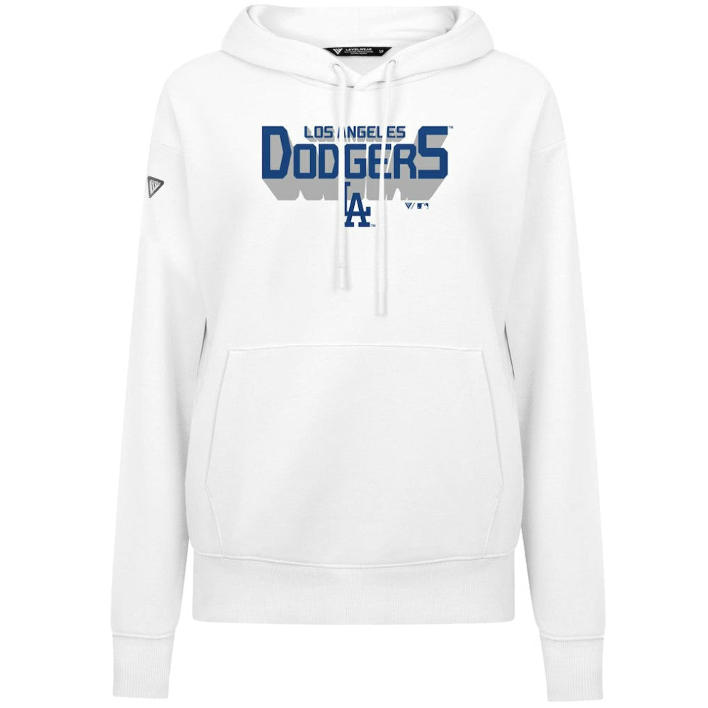 Los Angeles Dodgers Levelwear Women's Adorn Retro 3D Pullover Hoodie - White Hoodies