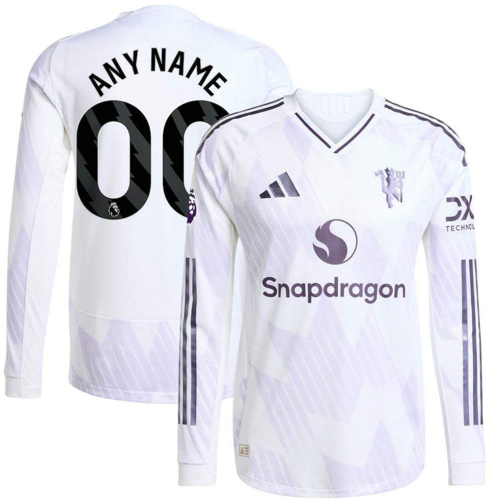 Manchester United 2025/26 Away Long Sleeve Custom Jersey White - Adidas on sale