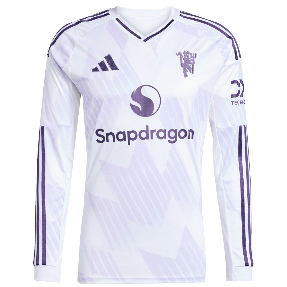 Manchester United 2025/26 Away Replica Long Sleeve Custom Jersey White - Adidas discount