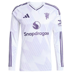 Manchester United 2025/26 Away Replica Long Sleeve Custom Jersey White - Adidas discount
