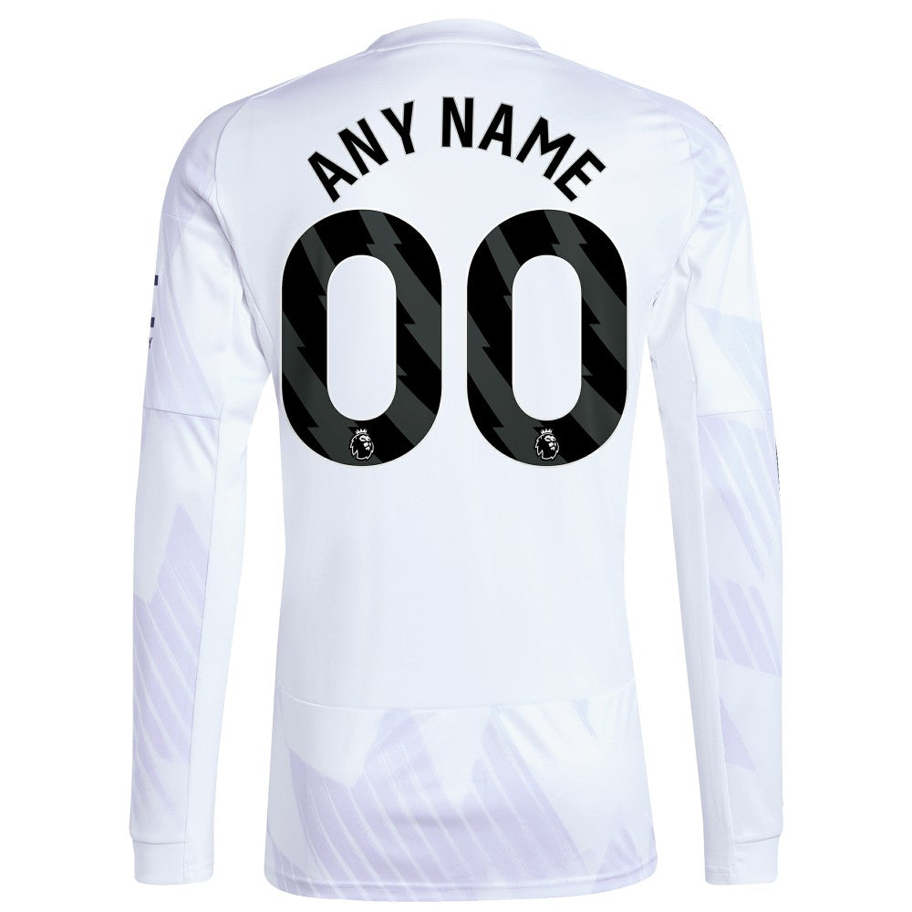 Manchester United 2025/26 Away Replica Long Sleeve Custom Jersey White - Adidas discount