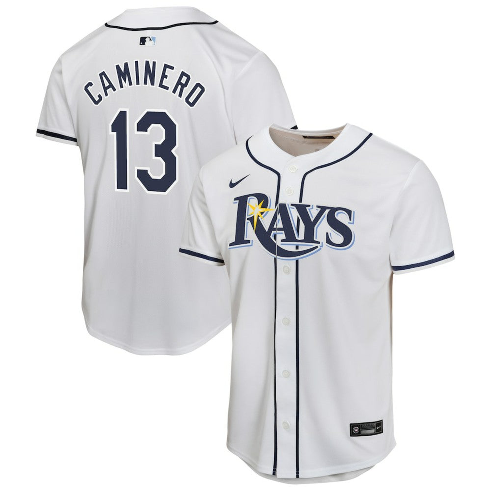 Junior Caminero Tampa Bay Rays Nike Youth Home Player Game Jersey - White Jerseys