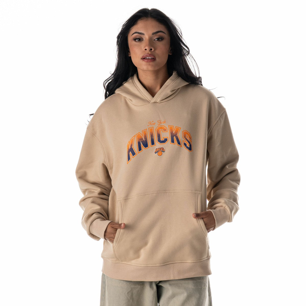 New York Knicks The Wild Collective Unisex Mantra Premium Hoodie Tan