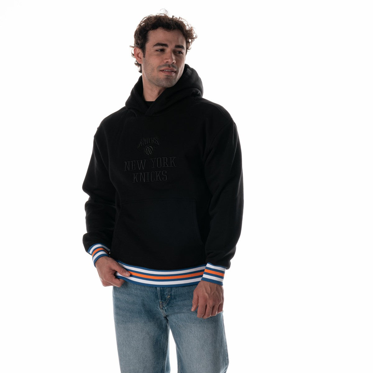 New York Knicks The Wild Collective Unisex Custom Rib Tonal Premium Hoodie Black