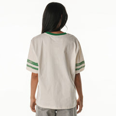 Boston Celtics The Wild Collective Women's Vintage Drop Shoulder Oversized Boyfriend T-Shirt Cream outlet