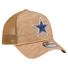 Dallas Cowboys New Era Wheat Camo 9FORTY Trucker Adjustable Hat - Tan Hats