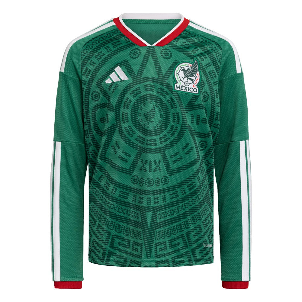 Mexico National Team Youth FIFA x World Cup 2026 Home Replica Long-Sleeve Jersey Green - Adidas sale