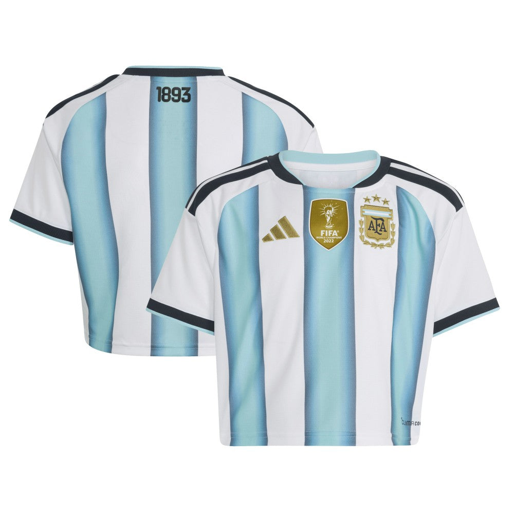 Argentina National Team Women's FIFA x World Cup 2022 Winners Home Cropped Replica Jersey White - Adidas on sale
