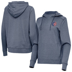 Chicago Cubs Antigua Women's Justice Stars and Stripes Team Logo Pullover Hoodie - Heather Navy Hoodies