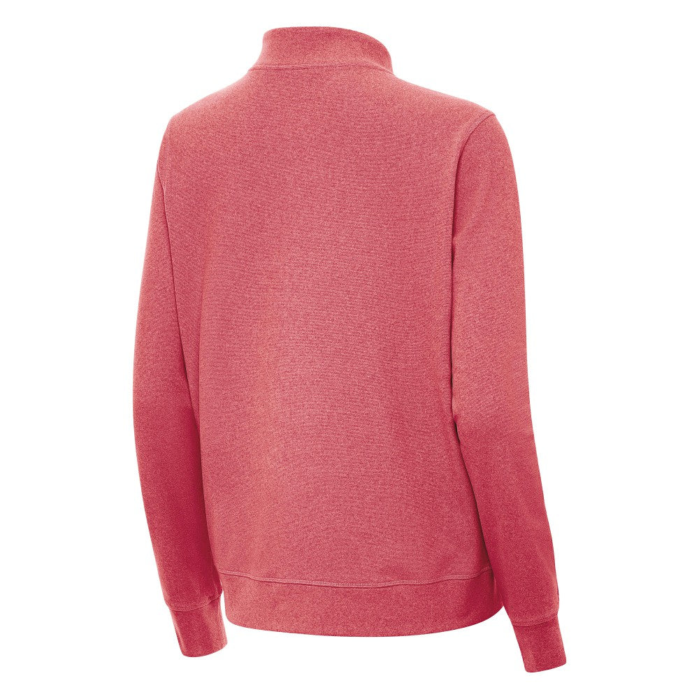Cincinnati Reds Antigua Women's Crush Stars and Stripes Team Logo Quarter-Zip Pullover Top - Heather Red Pullover