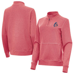 Baltimore Orioles Antigua Women's Crush Stars and Stripes Team Logo Quarter-Zip Pullover Top - Heather Red Pullover