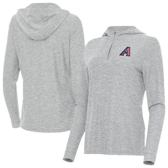 Arizona Diamondbacks Antigua Women's Daybreak Quarter-Zip Hoodie - Heather Gray Hoodies