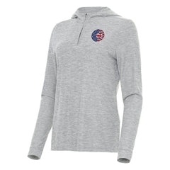Chicago Cubs Antigua Women's Daybreak Quarter-Zip Hoodie - Heather Gray Hoodies