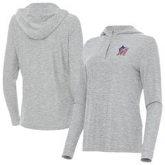 Miami Marlins Antigua Women's Daybreak Quarter-Zip Hoodie - Heather Gray Hoodies