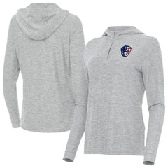 Milwaukee Brewers Antigua Women's Daybreak Quarter-Zip Hoodie - Heather Gray Hoodies