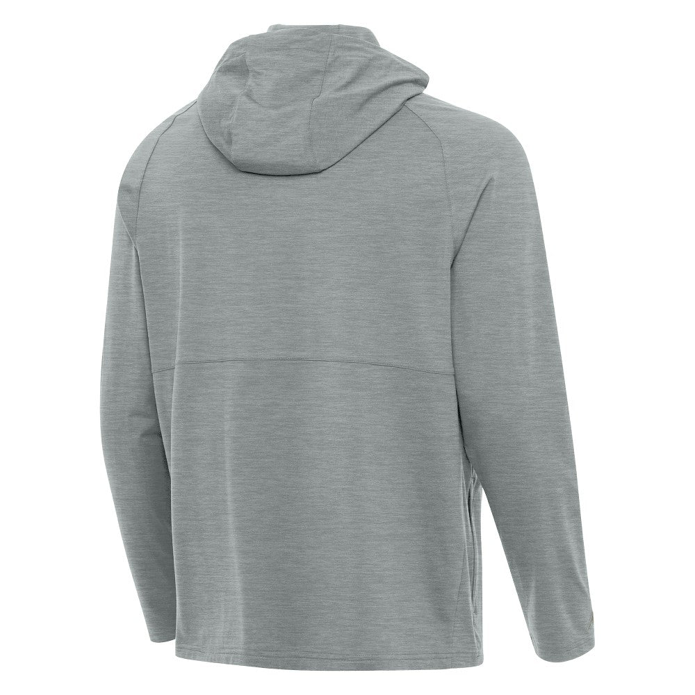 Miami Marlins Antigua Spikes Stars and Stripes Team Logo Quarter-Zip Pullover Hoodie - Heather Gray Hoodies