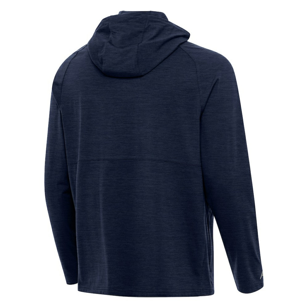 Seattle Mariners Antigua Spikes Stars and Stripes Team Logo Quarter-Zip Pullover Hoodie - Heather Navy Hoodies