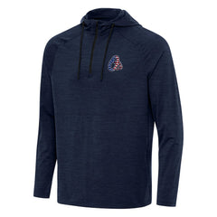 Baltimore Orioles Antigua Spikes Stars and Stripes Team Logo Quarter-Zip Pullover Hoodie - Heather Navy Hoodies