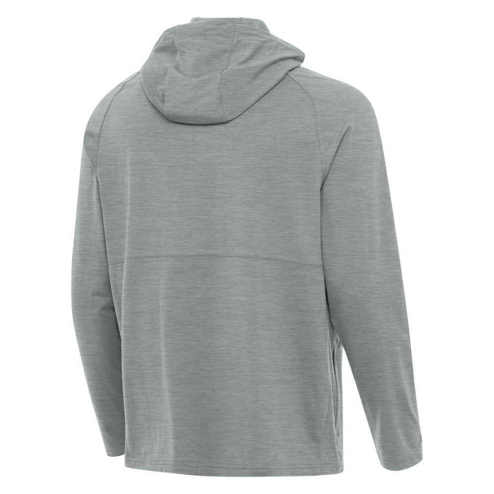 Baltimore Orioles Antigua Spikes Stars and Stripes Team Logo Quarter-Zip Pullover Hoodie - Heather Gray Hoodies