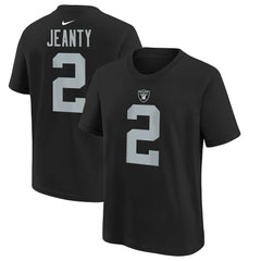 Ashton Jeanty Las Vegas Raiders Youth 2025 NFL Draft First Round Pick Name & Number T-Shirt - Black T-shirts