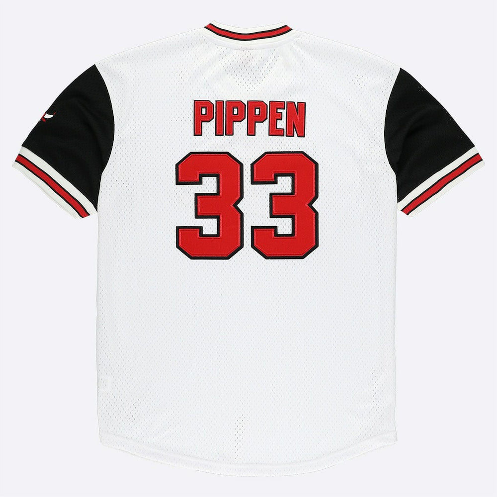 Scottie Pippen Chicago Bulls Player Mesh V-Neck Shirt White - Mitchell & Ness