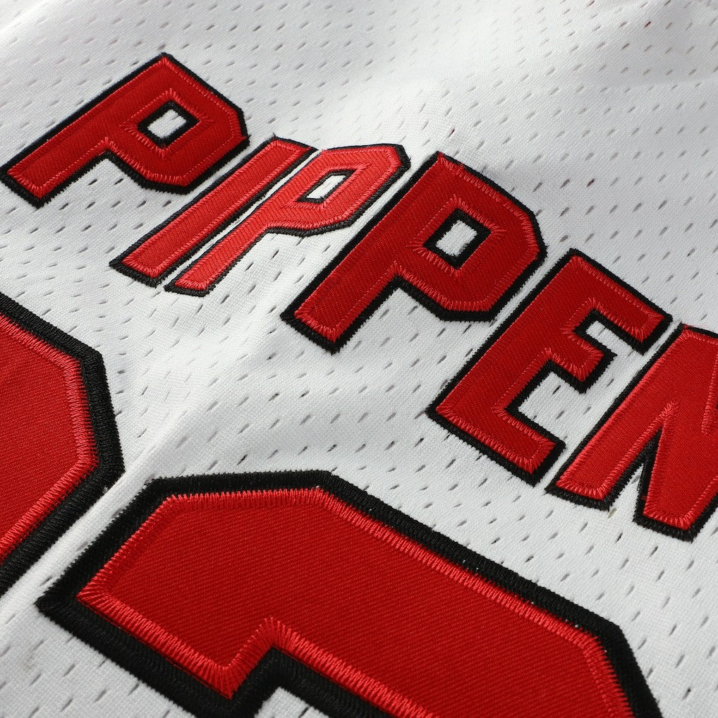 Scottie Pippen Chicago Bulls Player Mesh V-Neck Shirt White - Mitchell & Ness