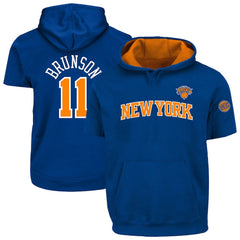 Jalen Brunson New York Knicks Big & Tall Short Sleeve Hoodie Blue - Fanatics outlet