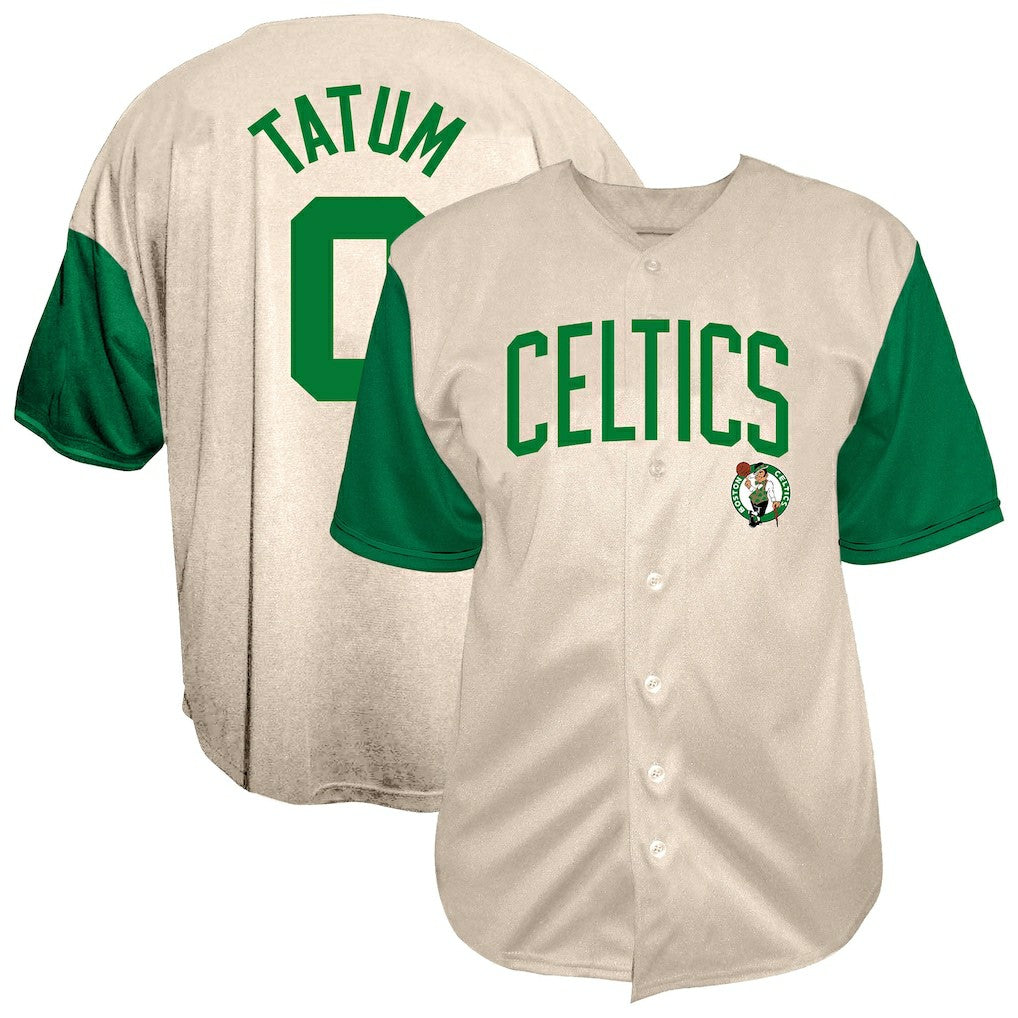 Jayson Tatum Boston Celtics Baseball Jersey Cream - Fanatics