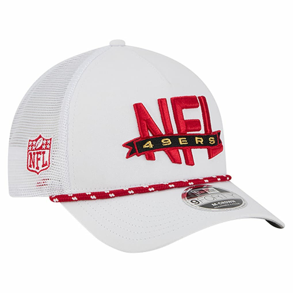 San Francisco 49ers New Era NFL 9FORTY A-Frame M-Crown Adjustable Trucker Hat - White Hats