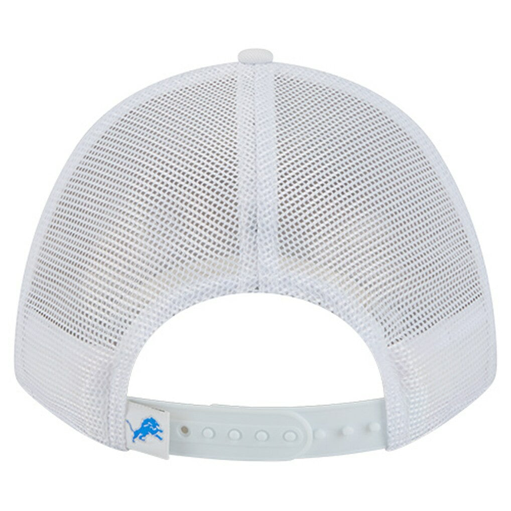 Detroit Lions New Era NFL 9FORTY A-Frame M-Crown Adjustable Trucker Hat - White Hats