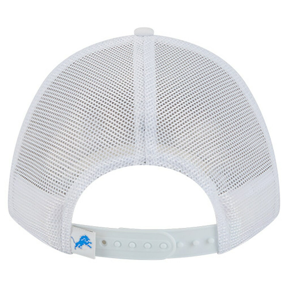 Detroit Lions New Era NFL 9FORTY A-Frame M-Crown Adjustable Trucker Hat - White Hats