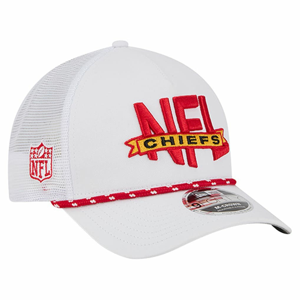 Kansas City Chiefs New Era NFL 9FORTY A-Frame M-Crown Adjustable Trucker Hat - White Hats