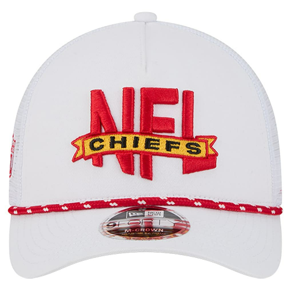 Kansas City Chiefs New Era NFL 9FORTY A-Frame M-Crown Adjustable Trucker Hat - White Hats
