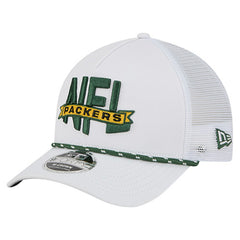 Green Bay Packers New Era NFL 9FORTY A-Frame M-Crown Adjustable Trucker Hat - White Hats
