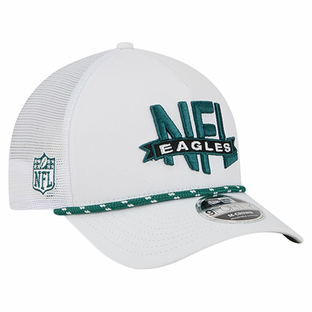 Philadelphia Eagles New Era NFL 9FORTY A-Frame M-Crown Adjustable Trucker Hat - White Hats