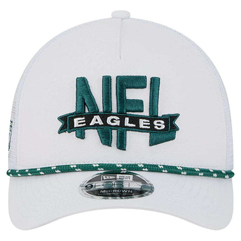 Philadelphia Eagles New Era NFL 9FORTY A-Frame M-Crown Adjustable Trucker Hat - White Hats