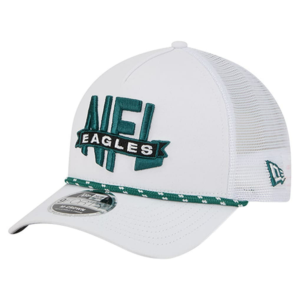 Philadelphia Eagles New Era NFL 9FORTY A-Frame M-Crown Adjustable Trucker Hat - White Hats
