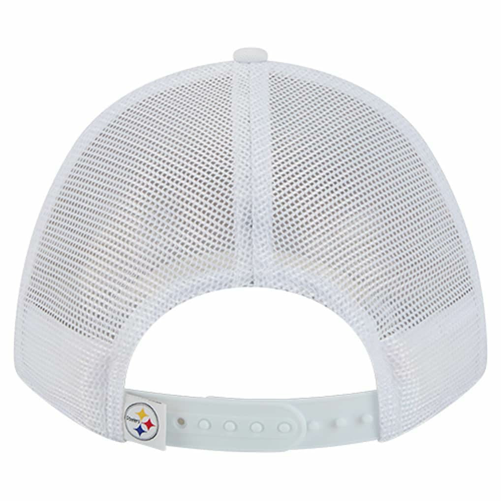 Pittsburgh Steelers New Era NFL 9FORTY A-Frame M-Crown Adjustable Trucker Hat - White Hats