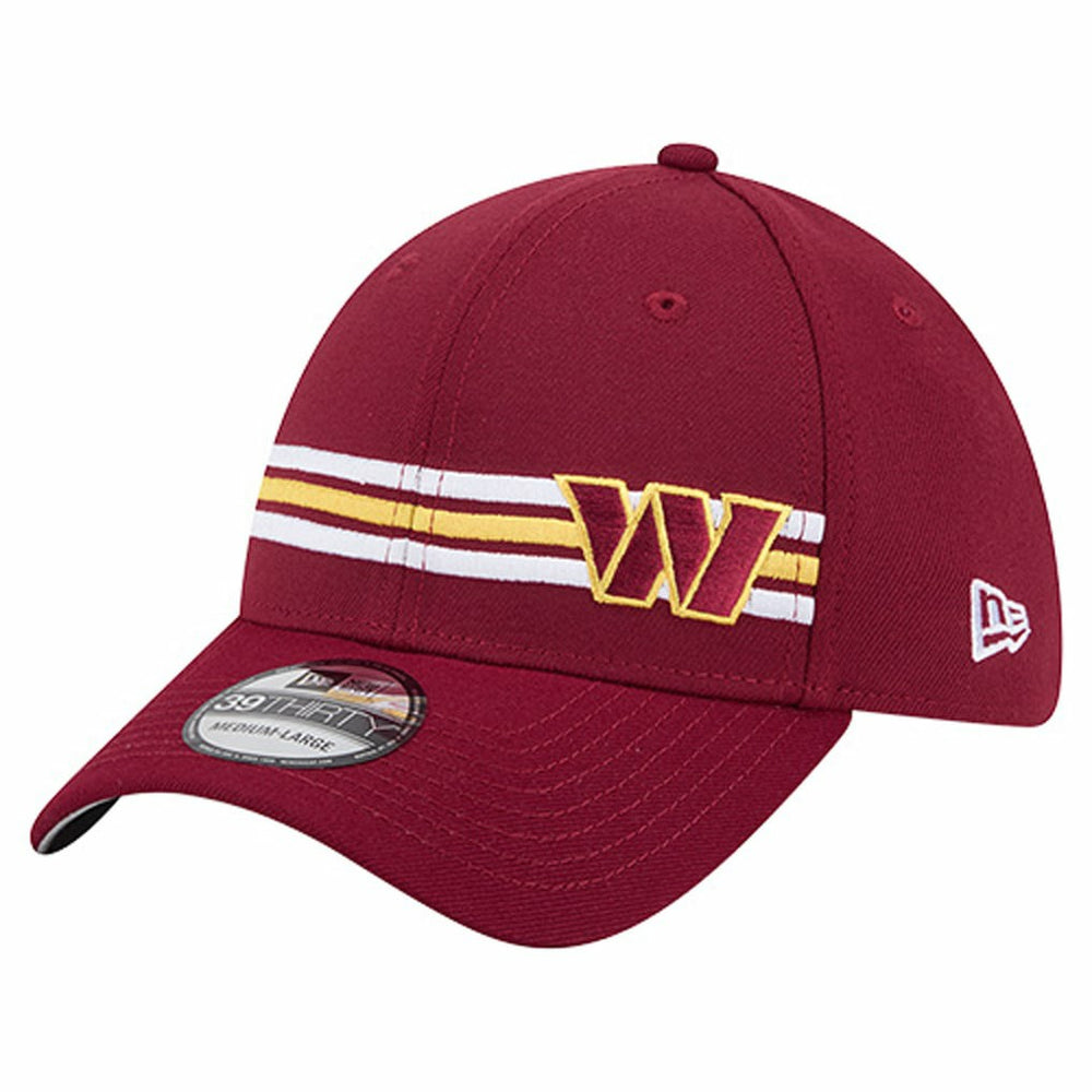 Washington Commanders New Era Stripes 39THIRTY Flex Hat - Burgundy Hats