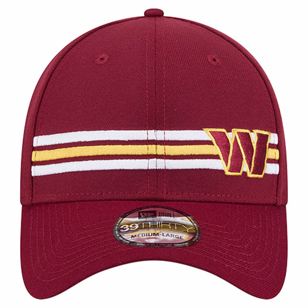 Washington Commanders New Era Stripes 39THIRTY Flex Hat - Burgundy Hats