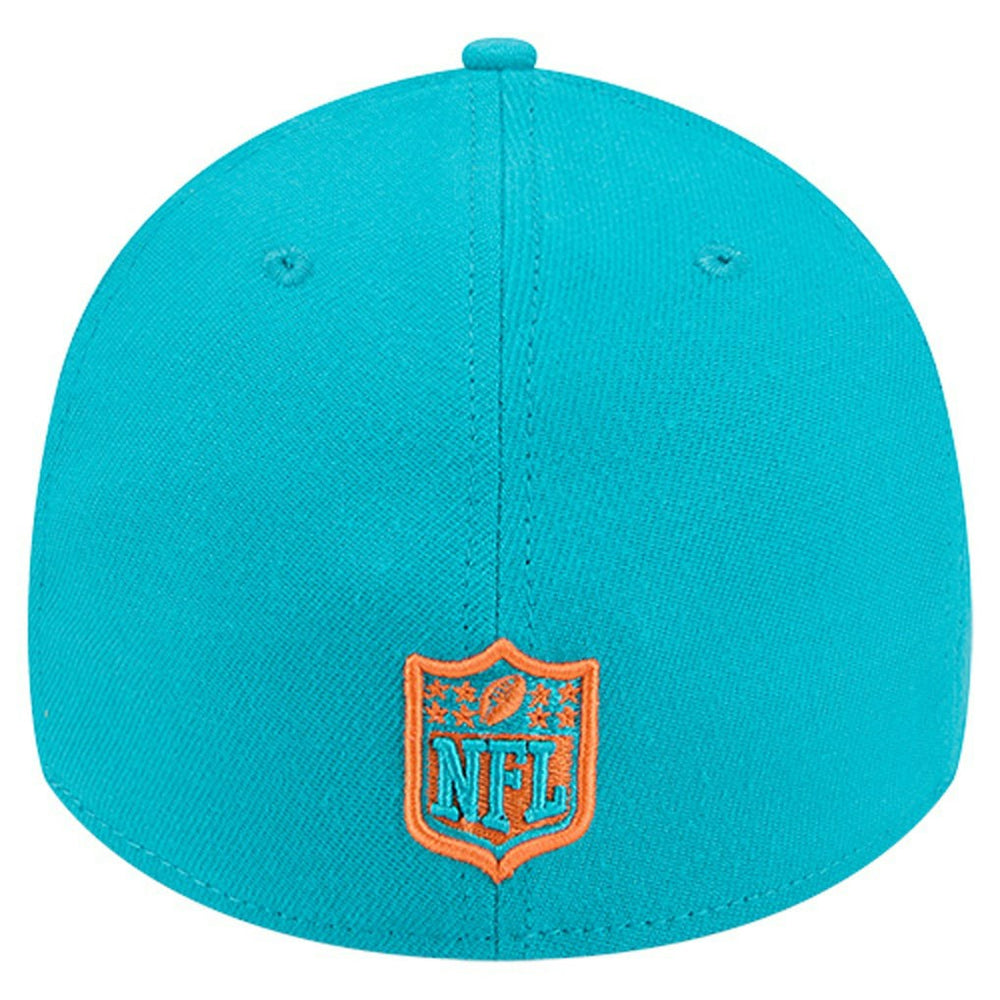 Miami Dolphins New Era Stripes 39THIRTY Flex Hat - Aqua Hats