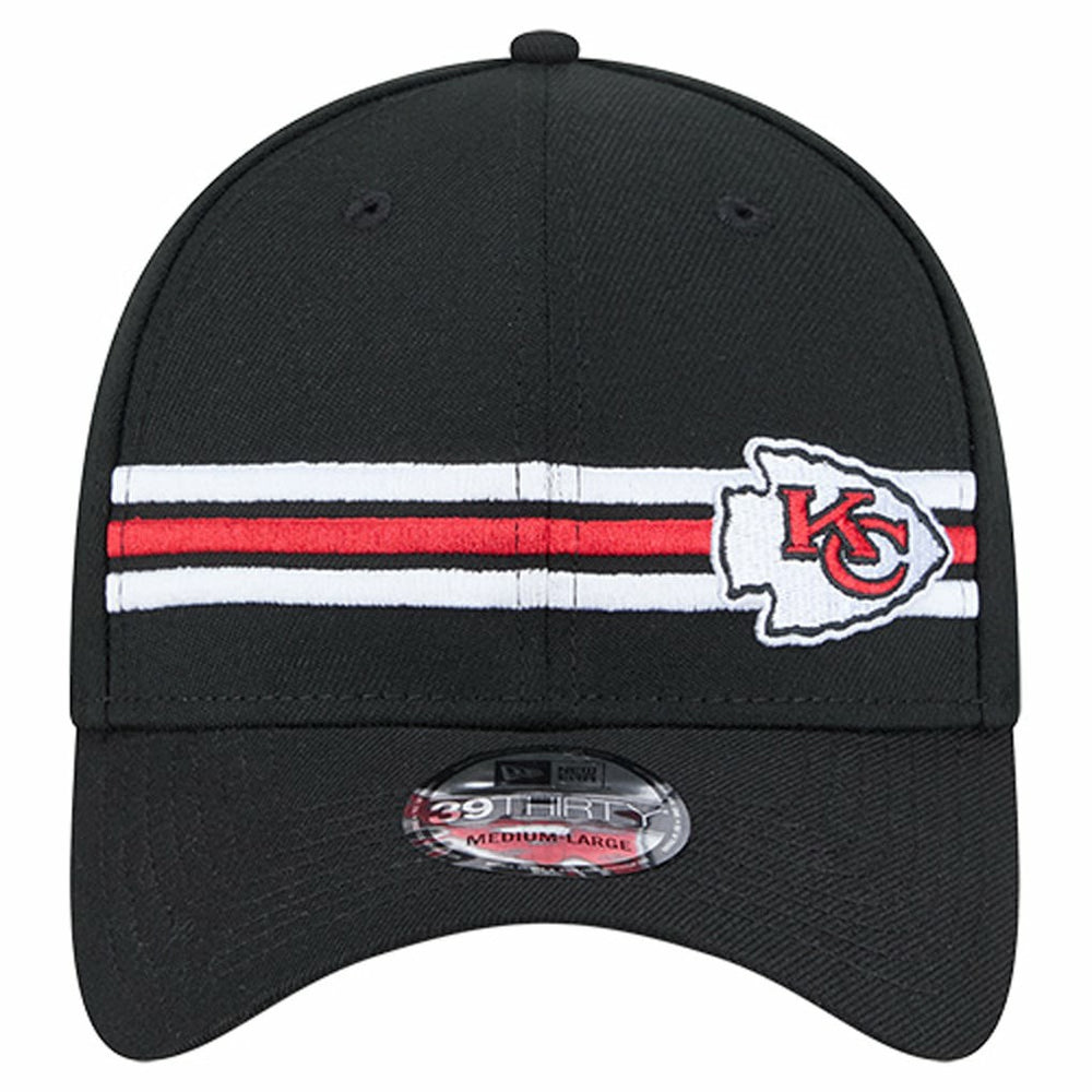 Kansas City Chiefs New Era Stripes 39THIRTY Flex Hat - Black Hats