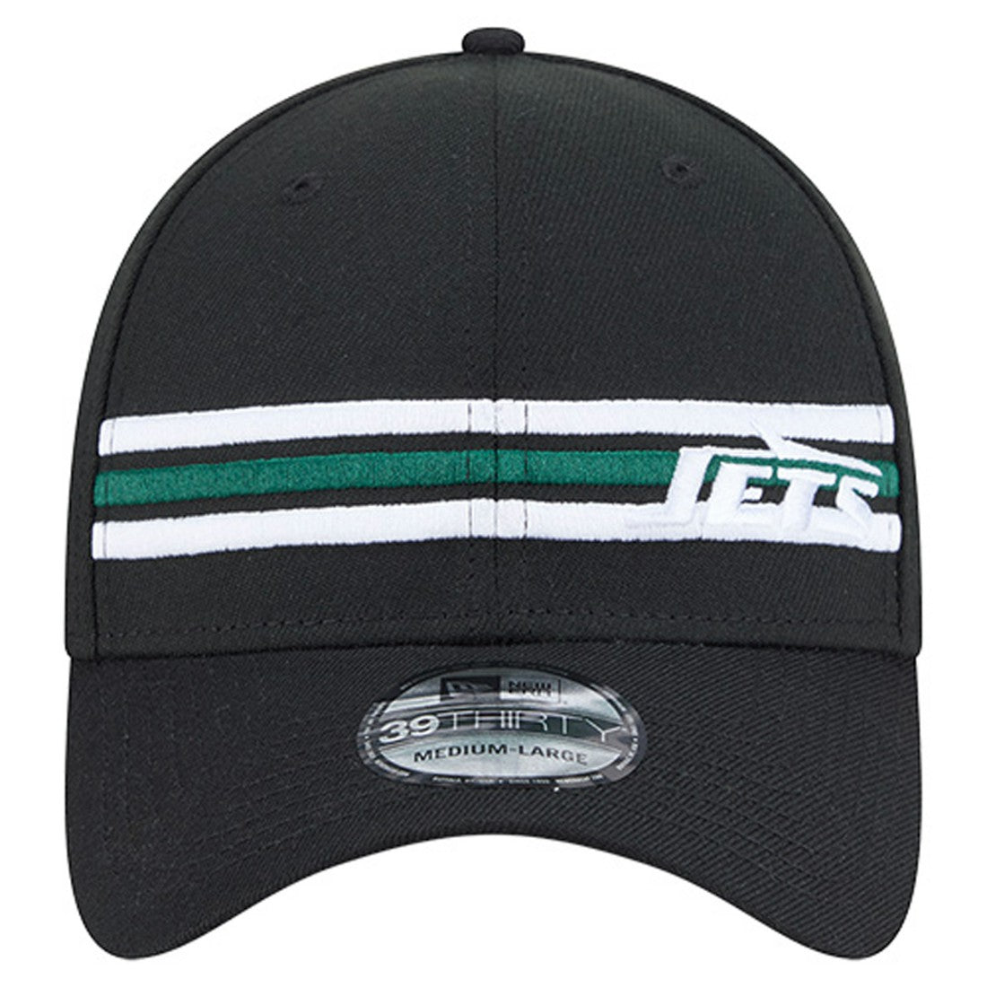 New York Jets New Era Stripes 39THIRTY Flex Hat - Black Hats