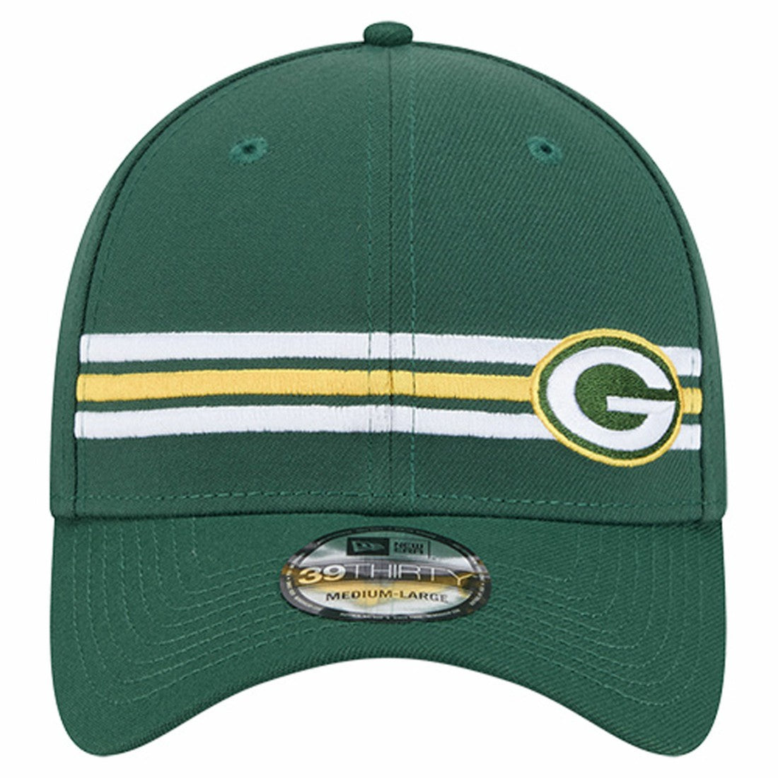 Green Bay Packers New Era Stripes 39THIRTY Flex Hat - Green Hats