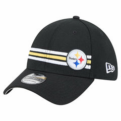 Pittsburgh Steelers New Era Stripes 39THIRTY Flex Hat - Black Hats