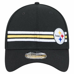 Pittsburgh Steelers New Era Stripes 39THIRTY Flex Hat - Black Hats