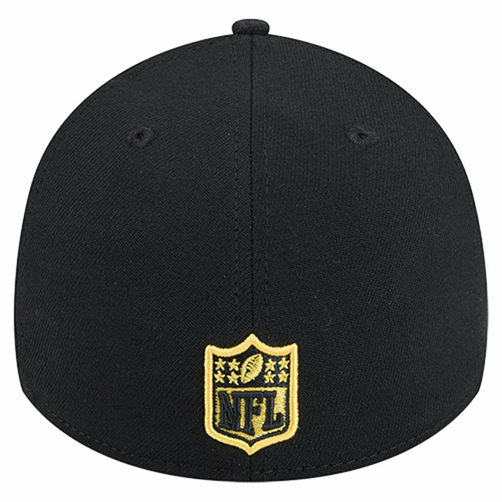 Pittsburgh Steelers New Era Stripes 39THIRTY Flex Hat - Black Hats