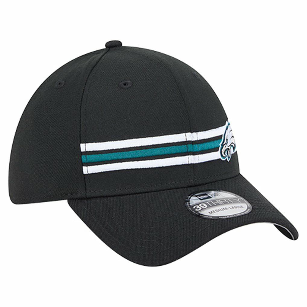 Philadelphia Eagles New Era Stripes 39THIRTY Flex Hat - Black Hats